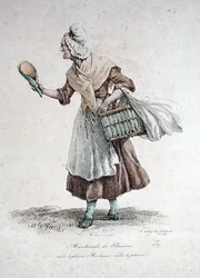 Il Venditore di Pasticcini, numero 4 dalla serie Le Grida di Parigi, inciso da François Séraphin Delpech