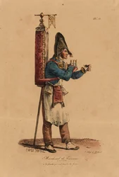 Il Venditore di Tisane, numero 13 dalla serie Le Grida di Parigi, inciso da Francois Seraphin Delpech (1778-1825)