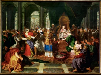 Athalia cacciata dal tempio (dipinto su tela)