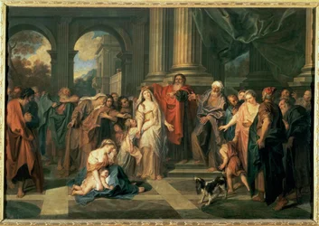 Susanna accusata di adulterio... (dipinto su tela)