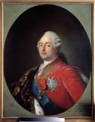 Ritratto di Luigi XVI (1754-1793), Re di Francia. Dipinto dalla bottega di Antoine François Callet (1741-1823). 1786. Parigi, Museo Carnavalet