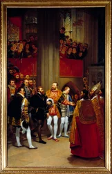 Carlo V ricevuto da Francesco I all