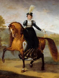 Ritratto equestre di Caterina di Württemberg, moglie di Girolamo Bonaparte, Regina di Vestfalia (1783-1835). Dipinto di Antoine Jean Gros (1771-1835)