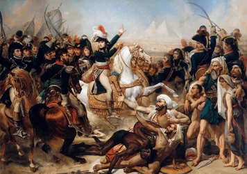Bonaparte alla Battaglia delle Piramidi il 21 luglio 1798