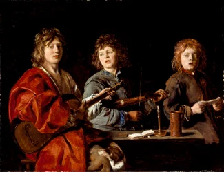 Francese:  Trois jeunes musiciens Tre giovani musicisti