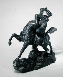 Teseo combatte il centauro Bienor (vista frontale)