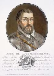 Anne de Montmorency, da Portraits des grands hommes, femmes illustres, et sujets mémorables de France, inciso e stampato a colori, pubblicato da Pierre Blin, 1786-92, Parigi