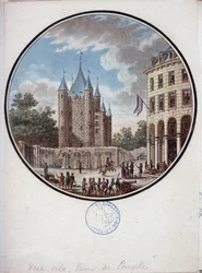 Parigi, vista della Torre del Tempio - in "Vedute pittoresche dei principali edifici di Parigi" di Sergeant