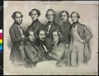 Gruppo di famosi pianisti (litografia)