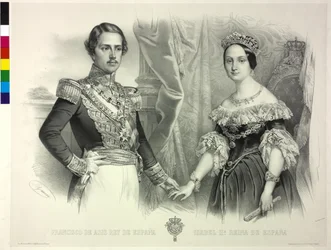 Regina di Spagna e suo marito Franz Isabella II