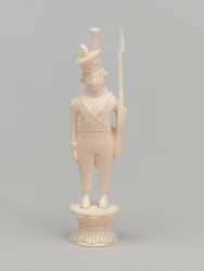 Pedone bianco, pezzo degli scacchi, India, circa 1820