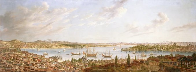 Veduta di Costantinopoli con vista sul Bosforo