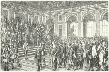 Guglielmo I di Prussia proclamato Imperatore di Germania a Versailles