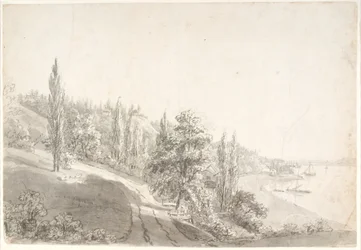 Paesaggio con città sull