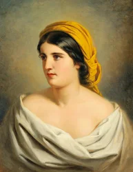 Ritratto di donna con foulard giallo
