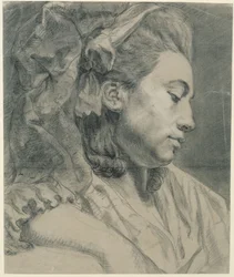 Testa di una donna, di profilo verso destra (Elisabetha Auguste Graff, nata Sulzer, moglie di Graff)