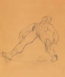 Anton Kolig Nudo maschile reclinato