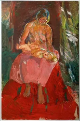 Madre e figlio (olio su tela)