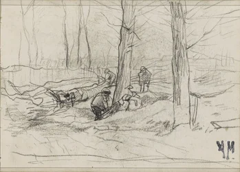 Boscaioli in un bosco