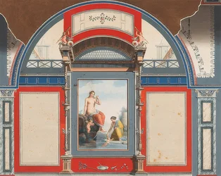 Affresco di una casa romana nel sito della Villa Negroni a Roma, Venere e una ninfa con Eroti