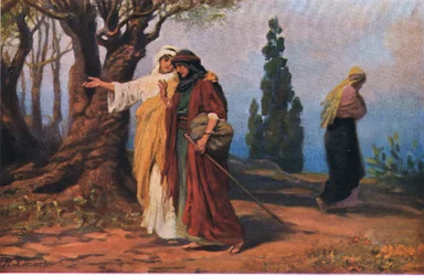Naomi e Ruth, da Hulberts Story of the Bible pubblicato da The John Winston Company, 1932