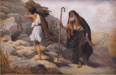 Il sacrificio di Isacco, da Hulberts Story of the Bible pubblicato da The John Winston Company, 1932