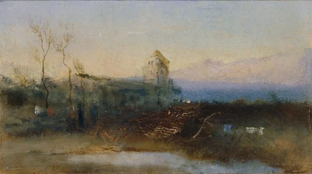 Paesaggio con castello