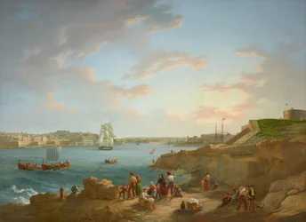 Attribuito ad Anton Schranz (1769-1839) - Porto di Malta - RCIN 406555 - Collezione Reale (restaurato)
