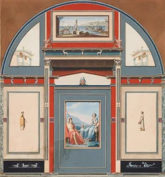 Affresco di una casa romana nel sito della Villa Negroni a Roma, Venere e Adone