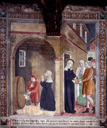 Vita di Santa Francesca Romana: Una botte di vino usata dalla santa per i poveri viene trovata miracolosamente piena