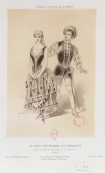Mr. Ibos e Miss Richard come il Duca di Mantova e Magdalen in Rigoletto di Verdi, 1885