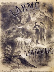 Poster per Lakmé, opera con libretto di Edmond Gondinet e Philippe Gille, musica di Léo Delibes, Théâtre National de l