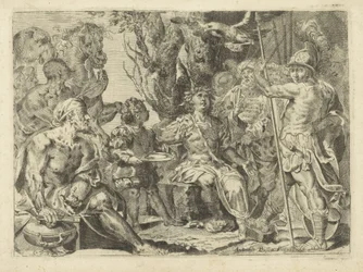 Condottiero con il suo seguito