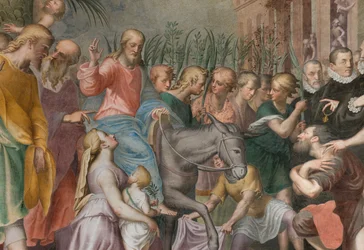 Abside, Antonio Campi, Entrata di Gesù a Gerusalemme 1582-84, (dettaglio)