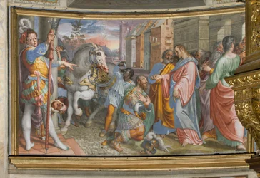 Abside, Antonio Campi, Incontro di Gesù con il centurione Cornelio 1582-84