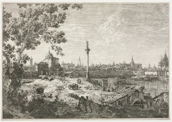Panorama di una città su un fiume