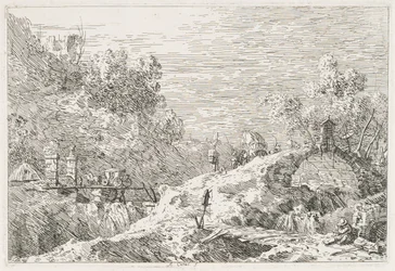 Vedute: Paesaggio montano con cinque ponti