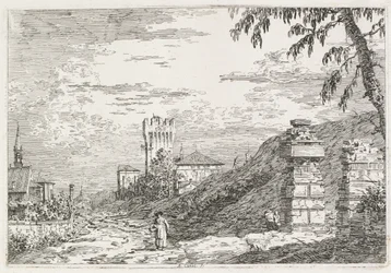 Vedute: Due colonne rovinate, 1735-1746