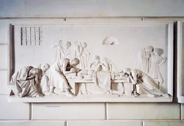 Critone chiude gli occhi di Socrate