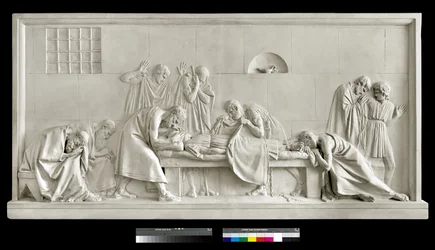 Critone che chiude gli occhi di Socrate