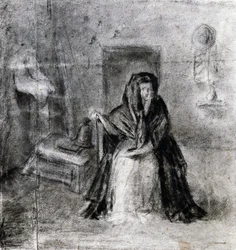 Donna seduta, di Antonio Canova (1757-1822), disegno
