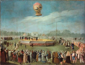Ascesa di un pallone alla presenza della corte di Carlo IV, ca. 1783