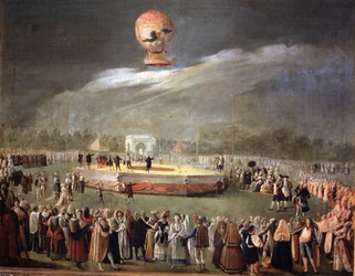 Ascensione del pallone nei giardini di Aranjuez, c.1783