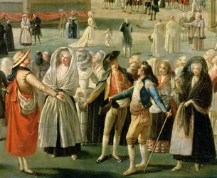 La salita di una mongolfiera a Madrid, (dettaglio)