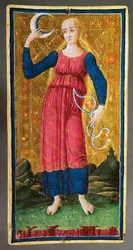 Carta dei tarocchi raffigurante la Luna