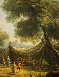 Tenda in campagna con musica dal vivo (dettaglio)