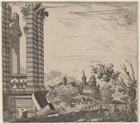 Paesaggio con rovine
