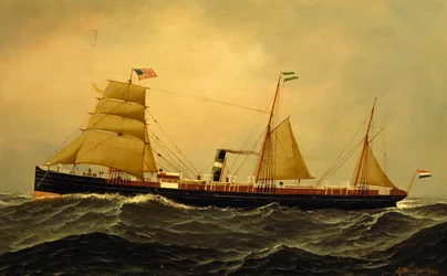 Vapore Schiedam in mare agitato