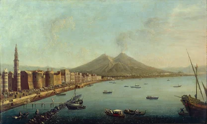 Naples, Il Borgo Loreto Forte del Carmine showing royal procession entering Piazza del Carmine (oil on canvas)