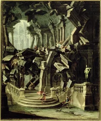 Sansone distrugge il tempio di Dagon, dio dei Filistei